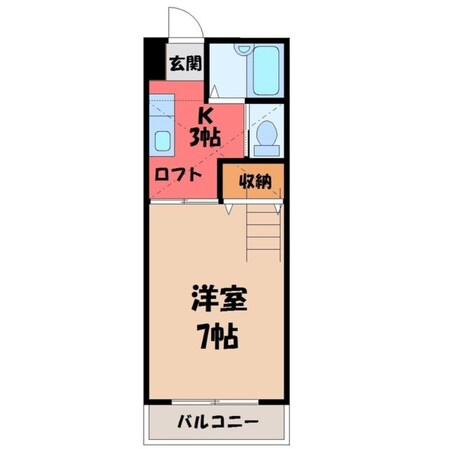 宇都宮駅 バス32分  弁天橋下車：停歩7分 1階の物件間取画像